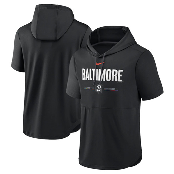 Baltimore Orioles Black 2023 City Connect Short Sleeve Pullover Hoodie - Zenithce