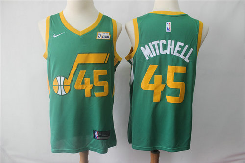 Utah Jazz 45 Donovan Mitchell Green 2018-19 Swingman Earned Edition Jersey - Earned Edition - Zenithce