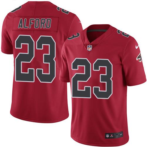 Falcons #23 Robert Alford Red Stitched Limited Rush Nike Jersey - Zenithce