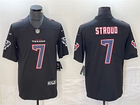 Houston Texans #7 C.J. Stroud Black Fashion With Patch Vapor Untouchable Limited Stitched Jersey - Zenithce