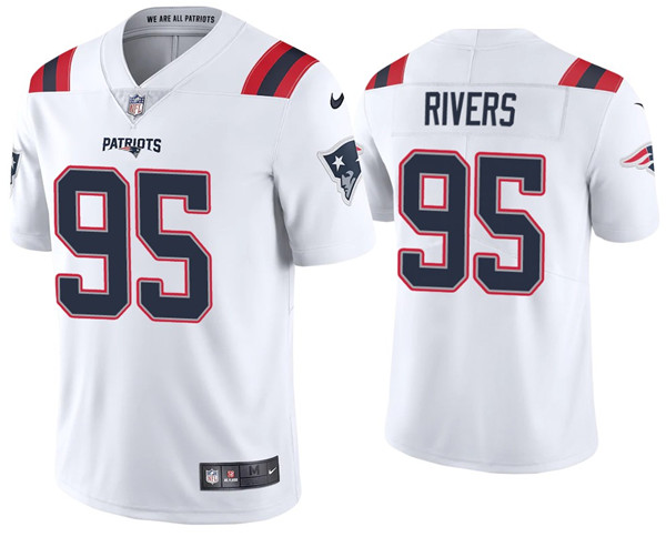 New England Patriots #95 Derek Rivers 2020 White Vapor Untouchable Limited Stitched Jersey - Zenithce