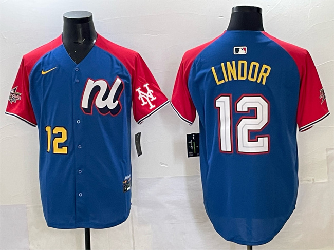 National League #12 Francisco Lindor Blue Red Alternate 2025 All-Star Edition Limited Stitched Jersey - Zenithce