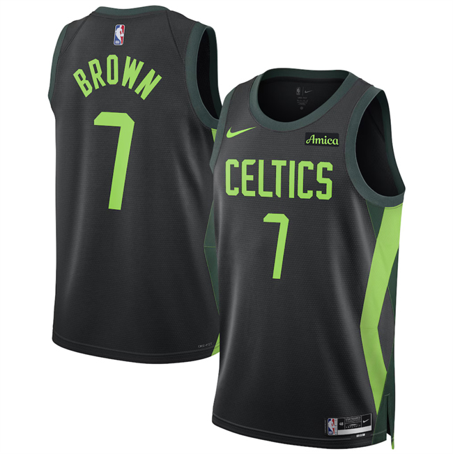 Boston Celtics #7 Jaylen Brown Black 2024-25 City Edition Stitched Jersey - Zenithce