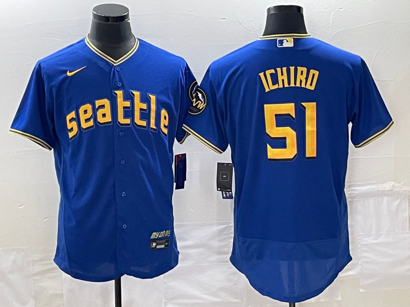 Seattle Mariners #51 Ichiro Suzuki Royal 2023 City Connect Flex Base Stitched Jersey - Zenithce