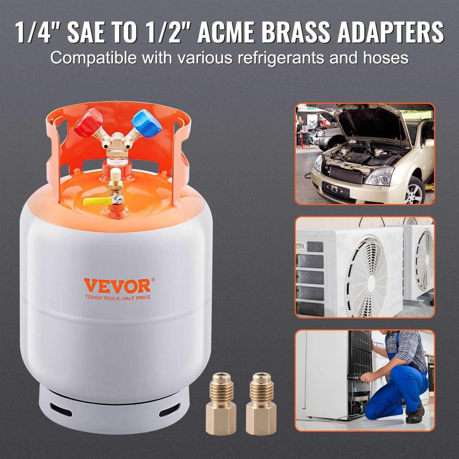 VEVOR Refrigerant Recovery Machine 110V-120V Ac 60Hz 3/4HP Dual Cylinder Oil-less Portable Recovery Unit for Both Liquid and Vapor Refrigerant Air BXSLM34HP110VZJDRV1 - Zenithce