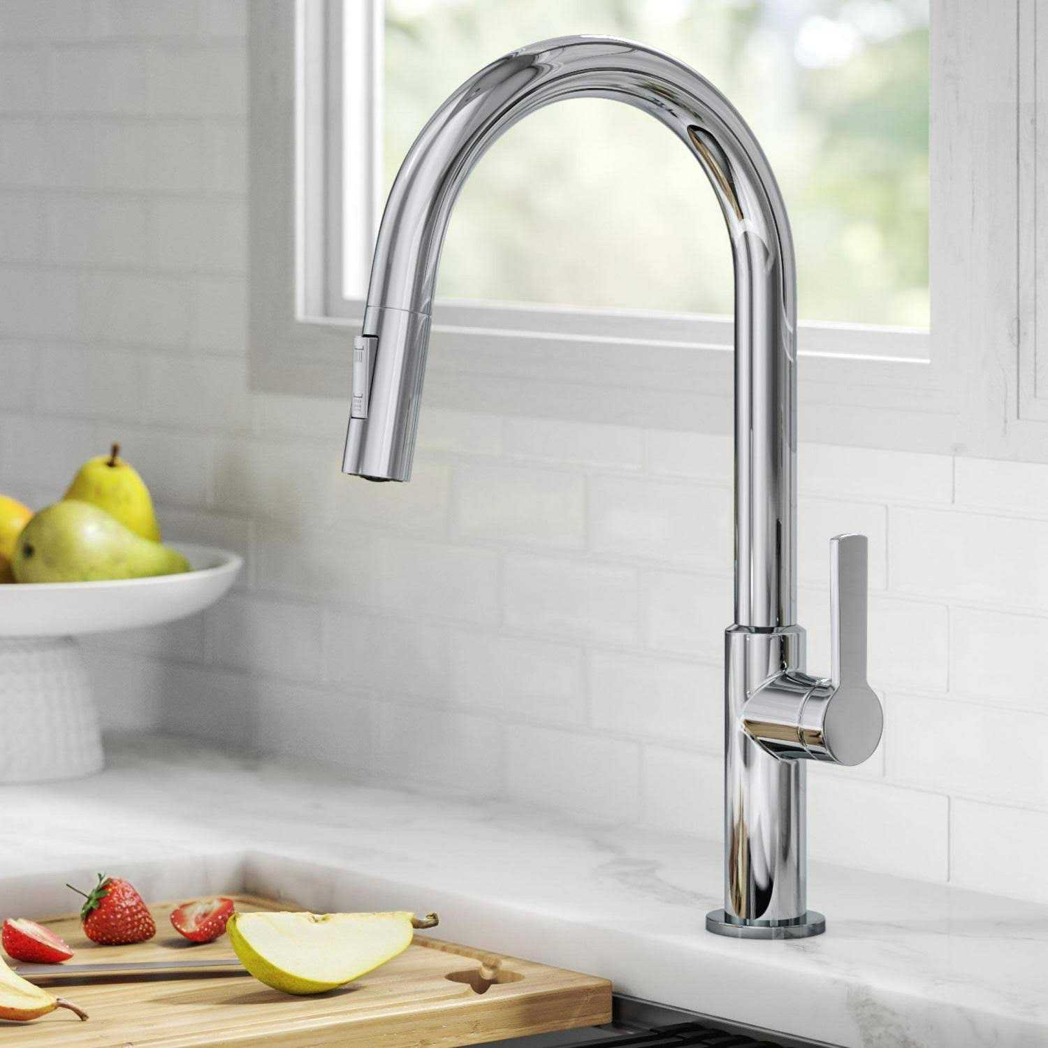 Kraus Oletto Single Handle Pull-Down Kitchen Faucet KPF-2820BBMB - Zenithce