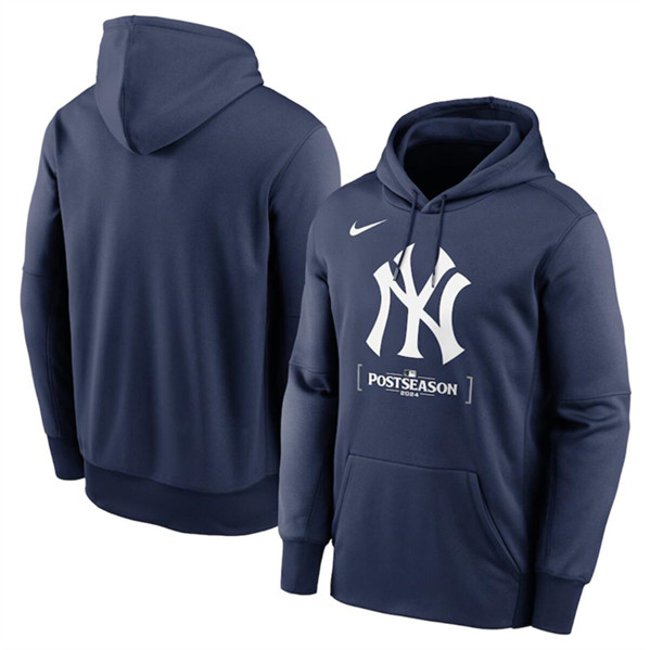 New York Yankees Navy 2024 Postseason Collection Therma Pullover Hoodie - Zenithce