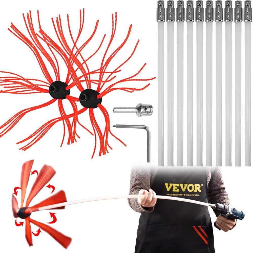 VEVOR Chimney Sweep Kit Chimney Brush Kit Driven by Drill Chimney Clean Kit - Zenithce