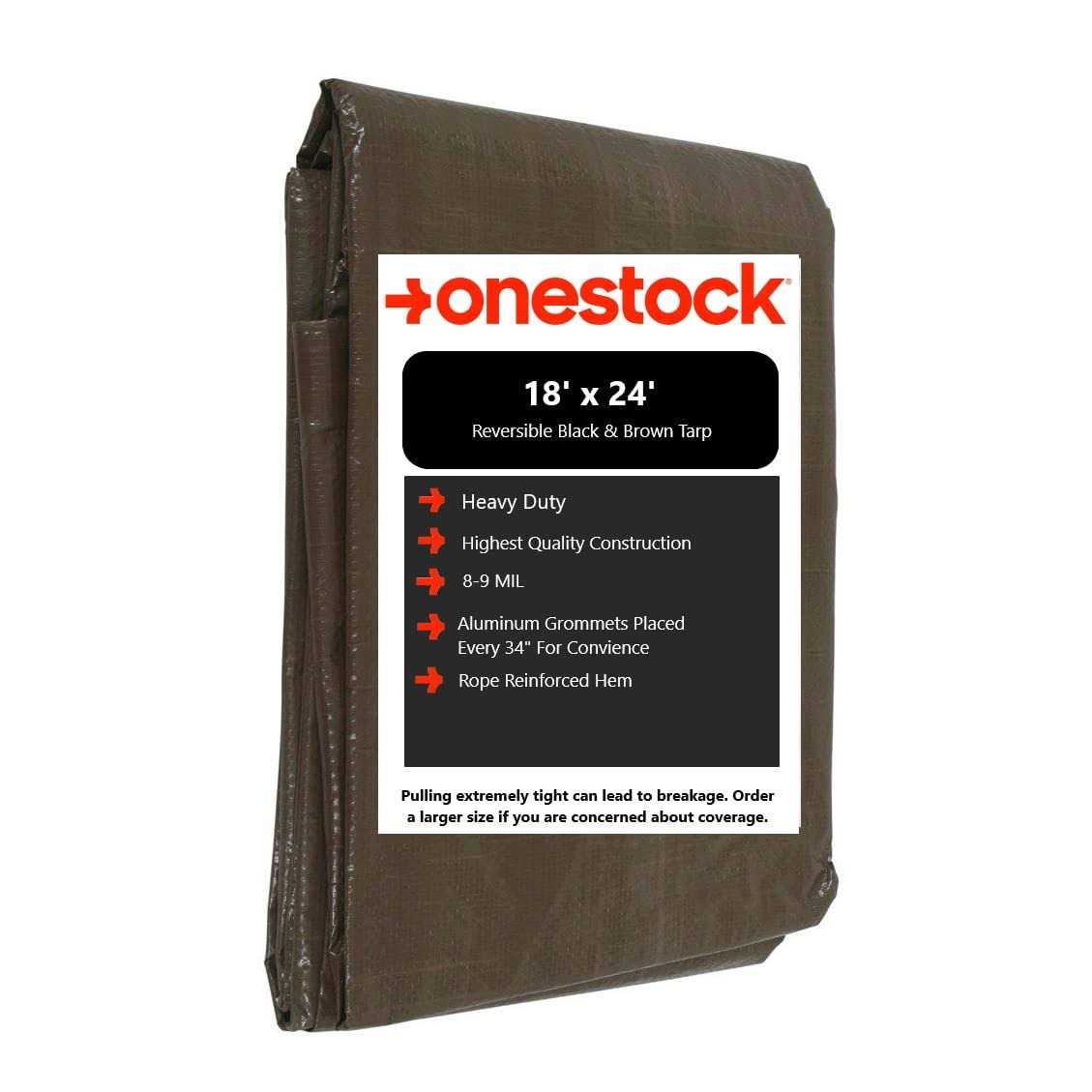 Onestock Black/Brown Reversible Tarp Heavy-Duty - Zenithce