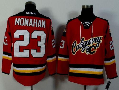 Flames #23 Sean Monahan Red Alternate Stitched Jersey - Zenithce