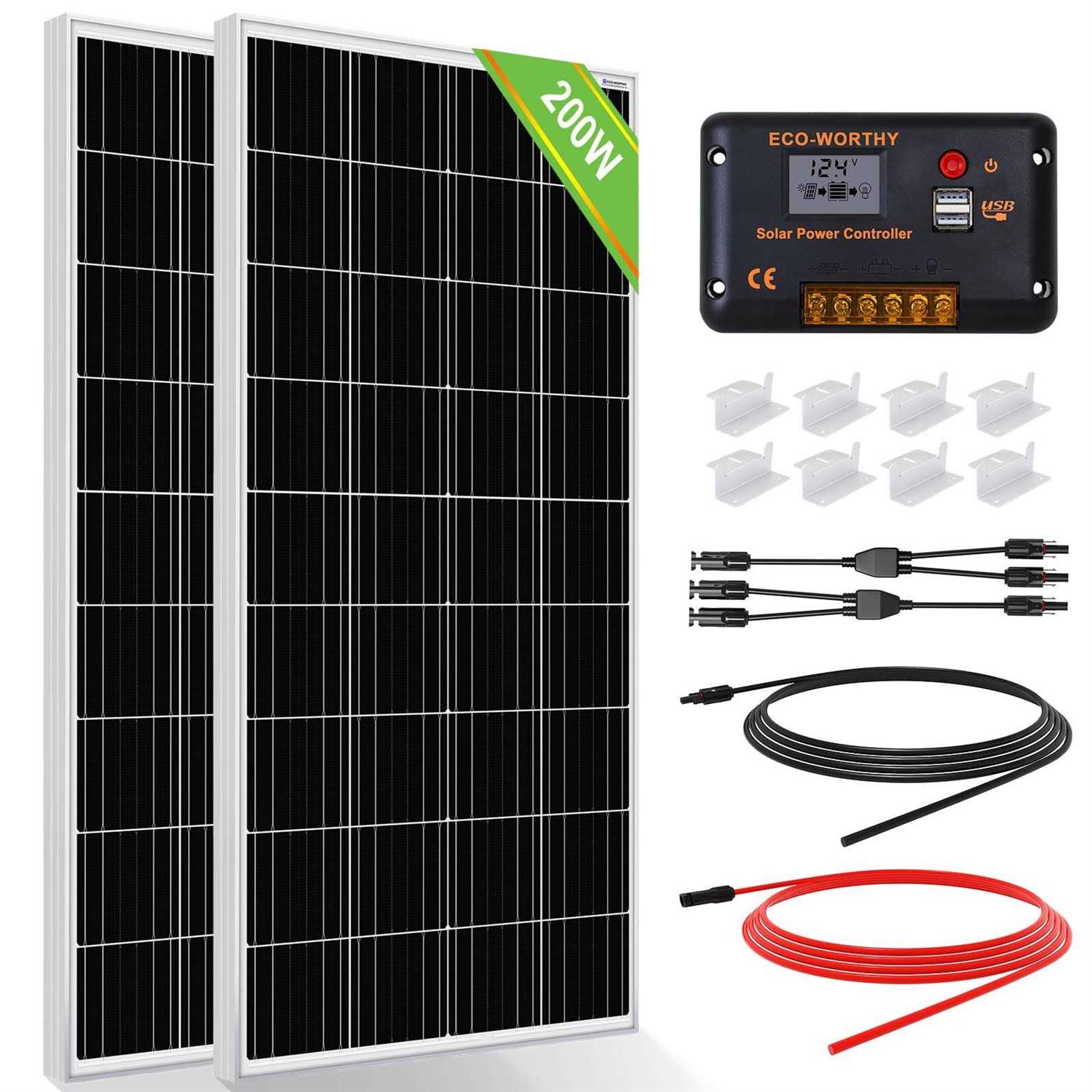 ECO-WORTHY 100W Portable Solar Panel Foldable Solar Panel Kit with Adjustable Kickstand for Power Station Camping RV Tarvel Trailer - Zenithce