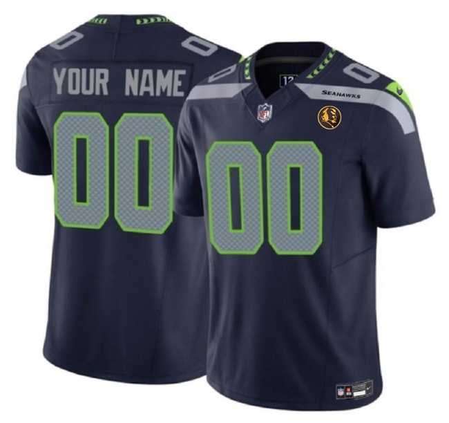 Seattle Seahawks Custom Navy 2023 F.U.S.E. With John Madden Patch Vapor Limited Stitched Jersey - Zenithce