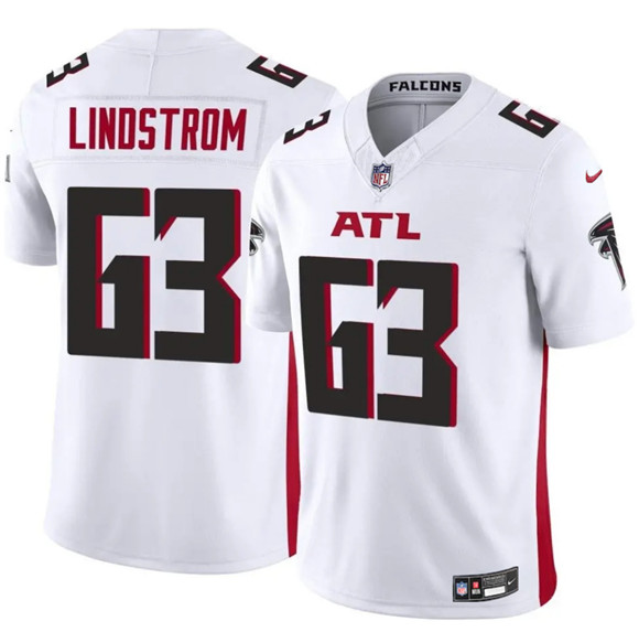 Atlanta Falcons #63 Chris Lindstrom White 2025 F.U.S.E. Vapor Untouchable Limited Stitched Jersey - Zenithce