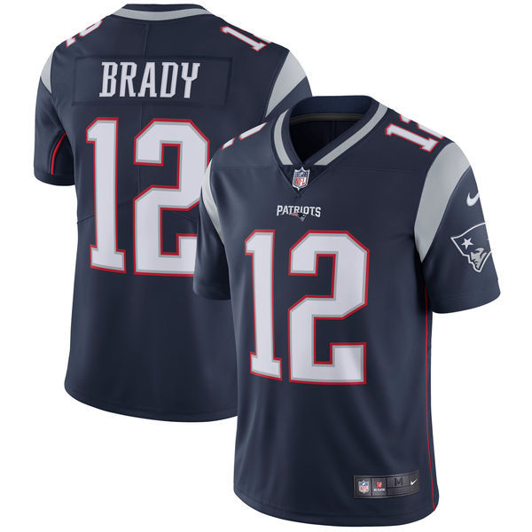 New England Patriots #12 Tom Brady Nike Navy Vapor Untouchable Limited Stitched Jersey - Zenithce