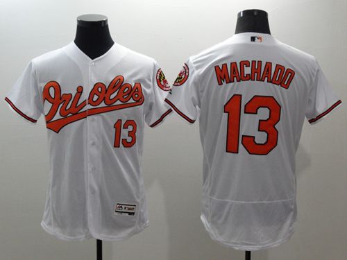 Orioles #13 Manny Machado White Flexbase Authentic Collection Stitched Jersey - Zenithce