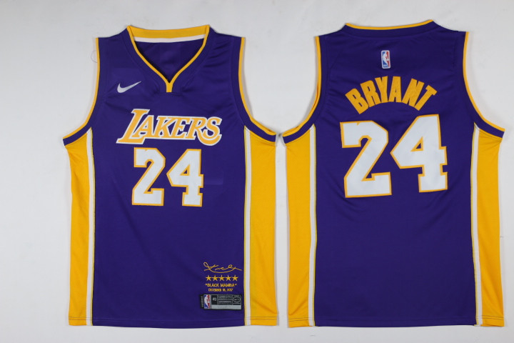 Lakers 24 kobe Bryant Purple Black Mamba Swingman Jersey - Zenithce