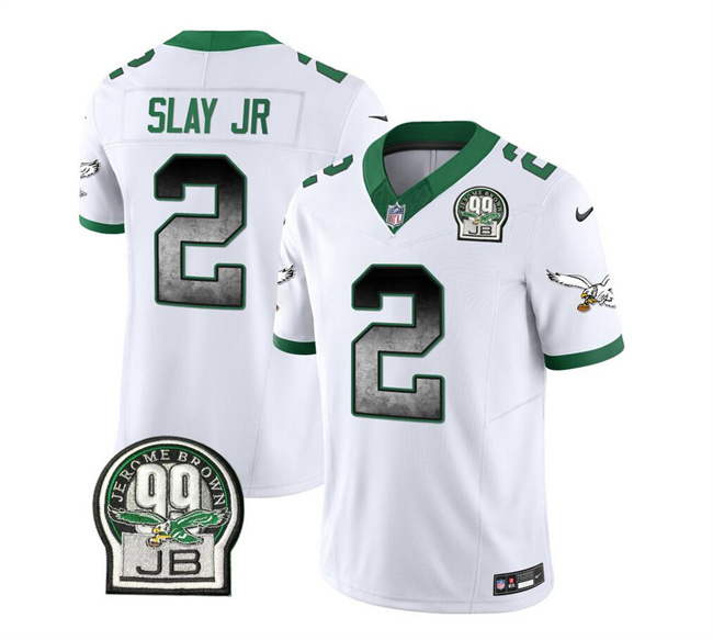 Philadelphia Eagles #2 Darius Slay JR White 2023 F.U.S.E. Throwback Vapor Untouchable Limited Stitched Jersey - Zenithce