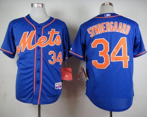 Mets #34 Noah Syndergaard Blue Alternate Home Cool Base Stitched Jersey - Zenithce