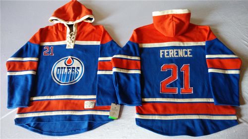 Oilers #21 Andrew Ference Light Blue Sawyer Hooded Sweatshirt Stitched Jersey - Zenithce