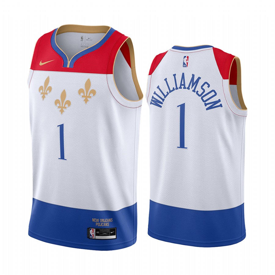 Pelicans #1 Zion Williamson White Swingman 2020-21 City Edition Jersey - Zenithce