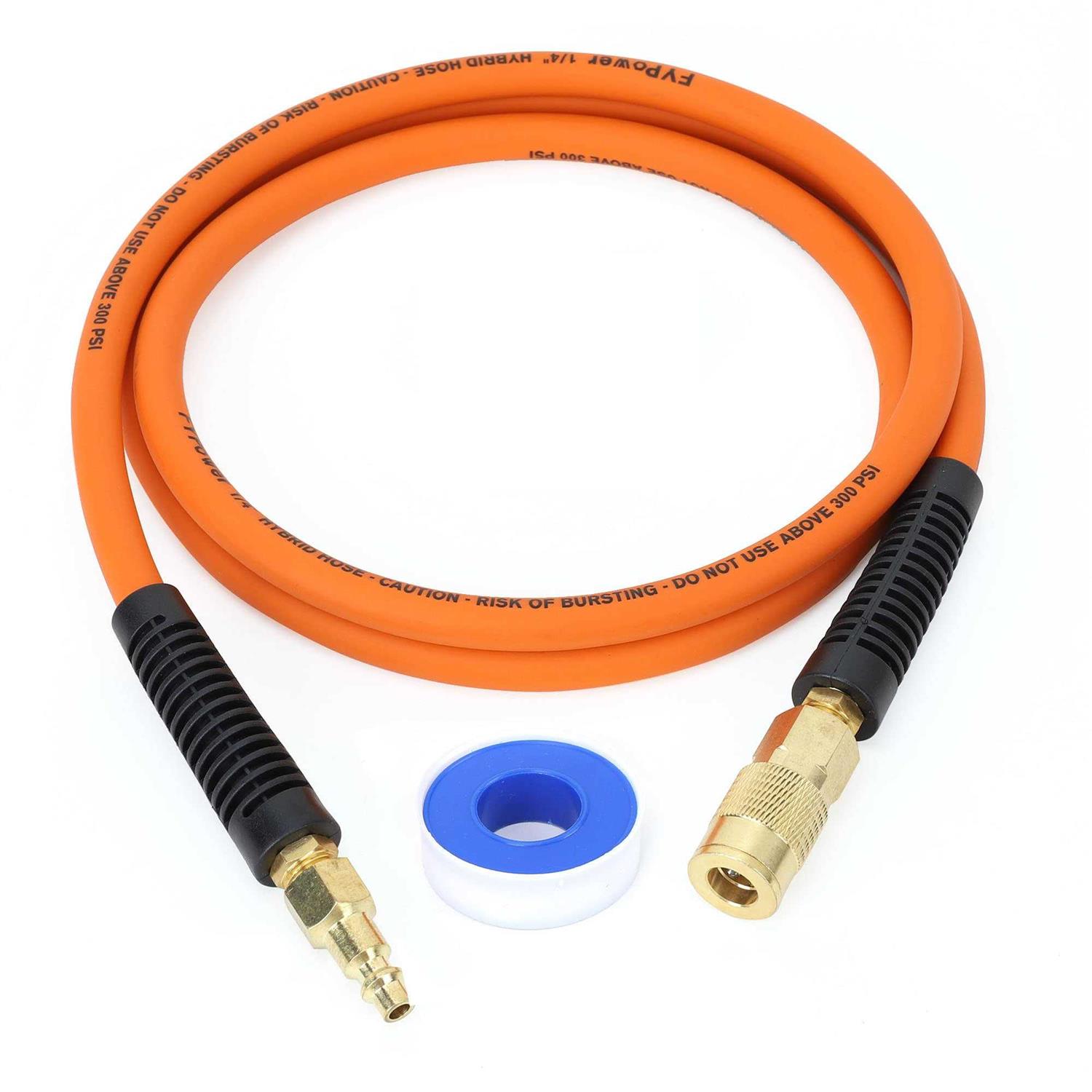 FYPower Air Compressor Hose 3/8 Inch x Hybrid Hose with Fittings, Flexible and Kink Resistant - Zenithce