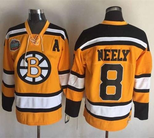 Bruins #8 Cam Neely Yellow Winter Classic CCM Throwback Stitched Jersey - Zenithce