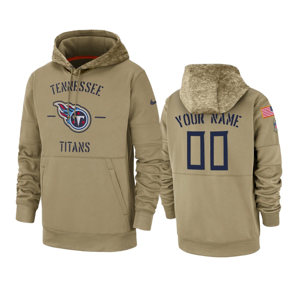 Tennessee Titans Customized Tan 2019 Salute To Service Sideline Therma Pullover Hoodie - Zenithce