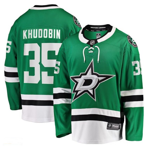 Dallas Stars #35 Anton Khudobin Green Stitched Jersey - Zenithce