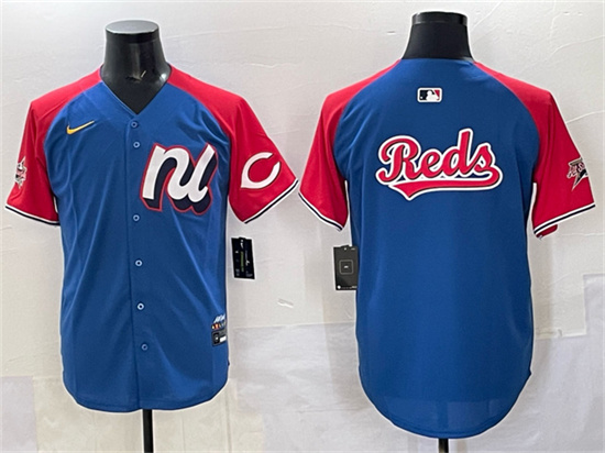 National League Cincinnati Reds Team Big Logo Blue Red Alternate 2025 All-Star Edition Limited Stitched Jersey - Zenithce
