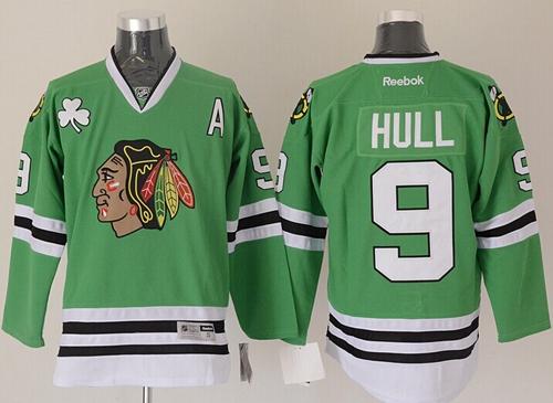 Blackhawks #9 Bobby Hull Green Stitched Jersey - Zenithce