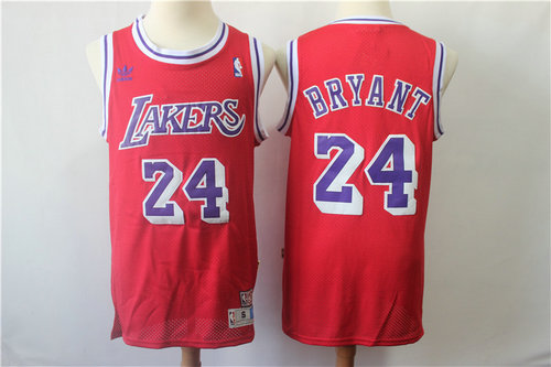 Los Angeles Lakers #24 Kobe Bryant Red Swingman Throwback Jersey - Zenithce