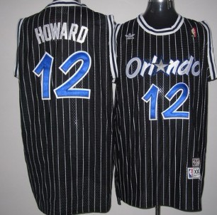 Orlando Magic #12 Dwight Howard Black Swingman Throwback Jersey - Zenithce