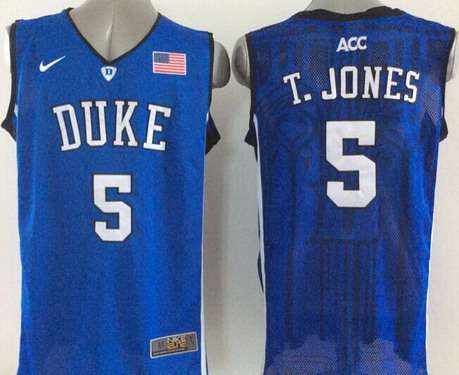 Duke Blue Devils #5 Tyus Jones Blue Jersey - Zenithce