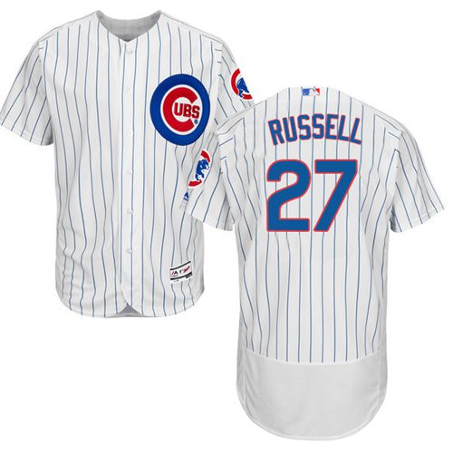 Cubs #27 Addison Russell White Flexbase Authentic Collection Stitched Jersey - Zenithce