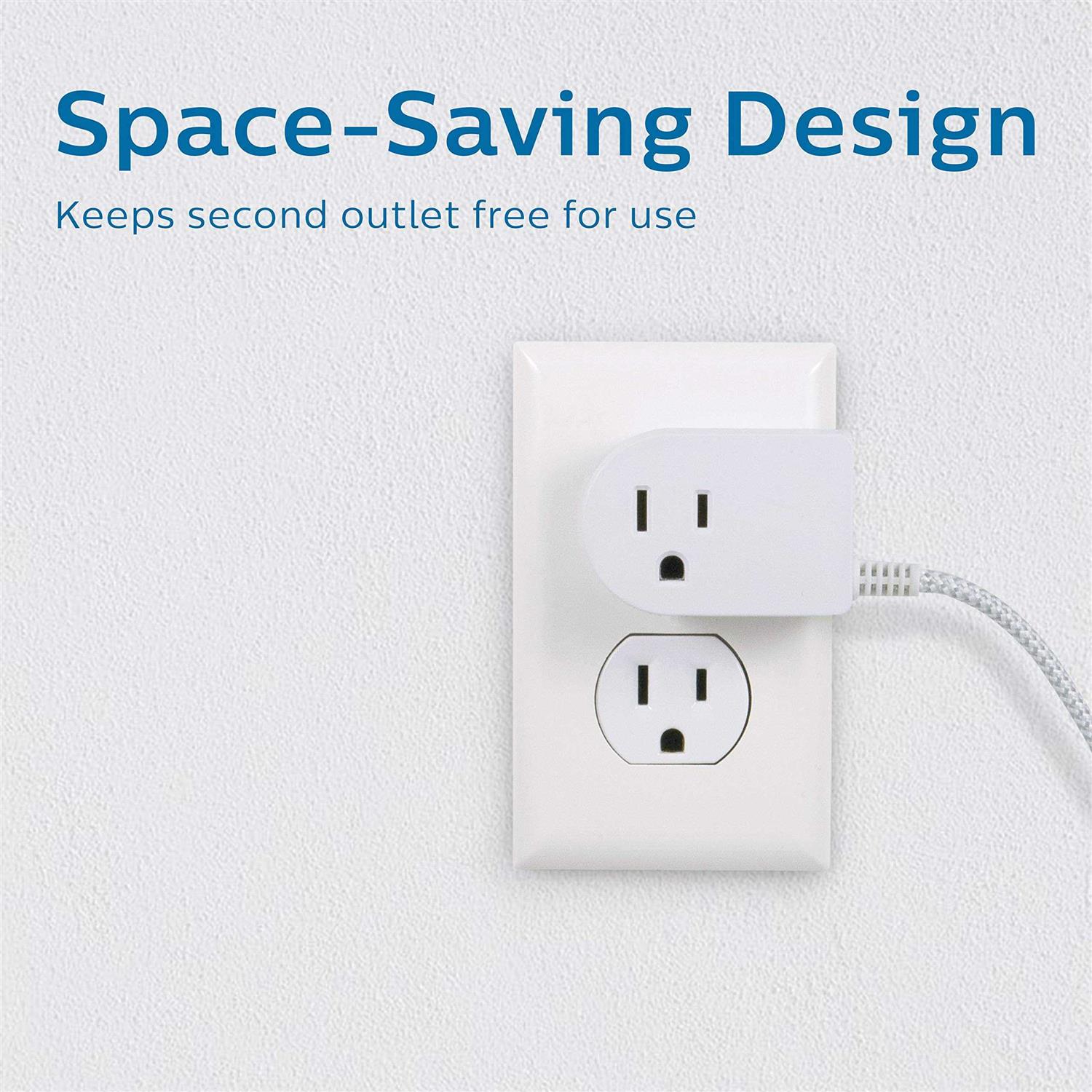 Philips 8′ 3-Outlet Grounded Extension Cord - Zenithce