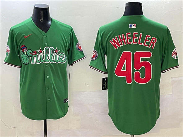Philadelphia Phillies #45 Zack Wheeler Green Phanatic Limited Stitched Jersey - Zenithce