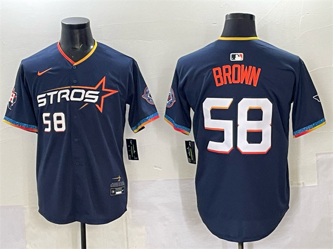 Houston Astros #58 Hunter Brown Navy 2025 City Connect Limited Stitched Jersey - Zenithce