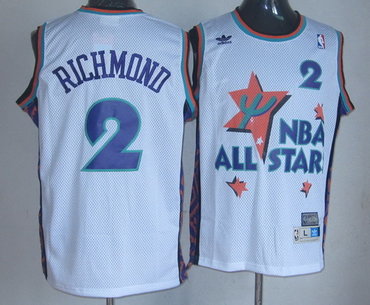 1995 All-Star #2 Mitch Richmond White Hardwood Classics Soul Swingman Throwback Jersey - Zenithce
