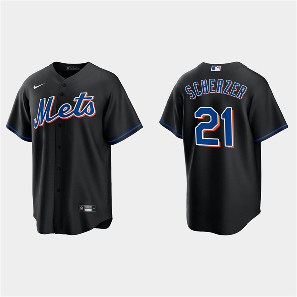 New York Mets #21 Max Scherzer Black Cool Base Stitched Baseball Jersey - Zenithce