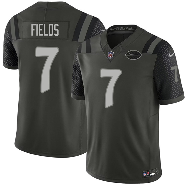 New York Jets #7 Justin Fields Black 2025 F.U.S.E. “Rivalries” Vapor Limited Football Stitched Jersey - Zenithce