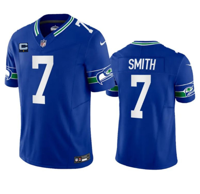 Seattle Seahawks #7 Geno Smith Royal 2023 F.U.S.E. With 1-Star C Patch Vapor Vapor Untouchable Limited Stitched Jersey - Zenithce