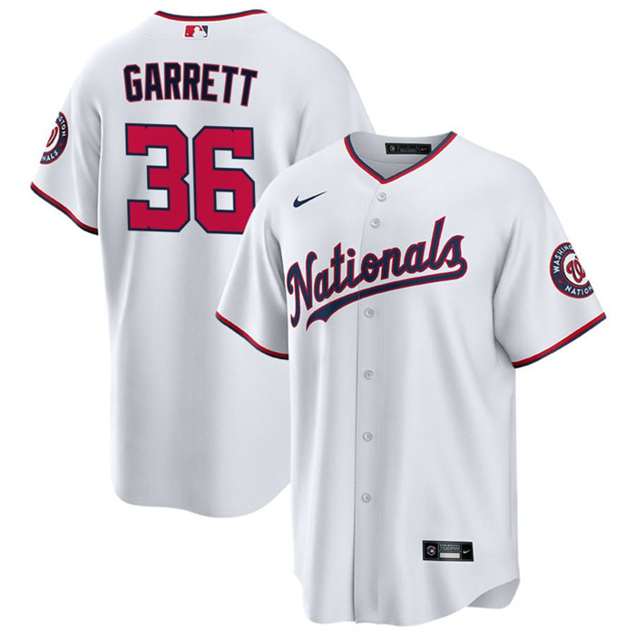 Washington Nationals #36 Stone Garrett White Cool Base Stitched Jersey - Zenithce
