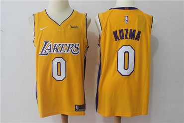 Los Angeles Lakers #0 Kyle Kuzma New Yellow 2017-2018 Swingman Wish Stitched Jersey - Zenithce