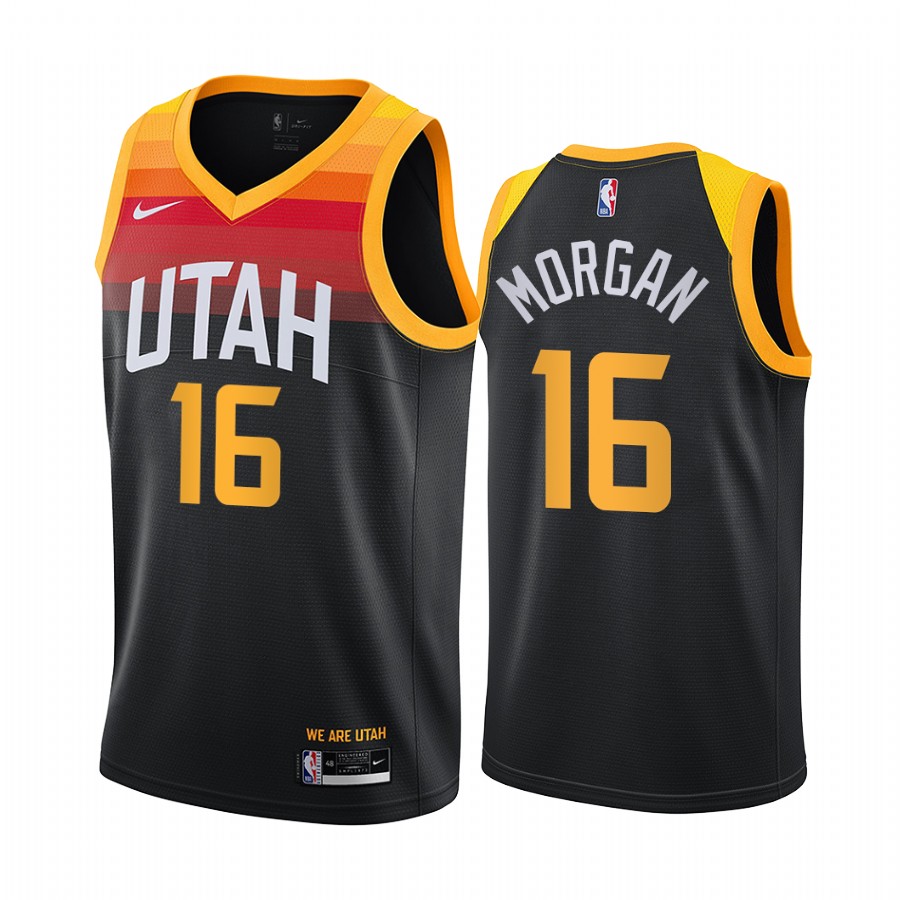 Jazz #16 Juwan Morgan Black Swingman 2020-21 City Edition Jersey - Zenithce