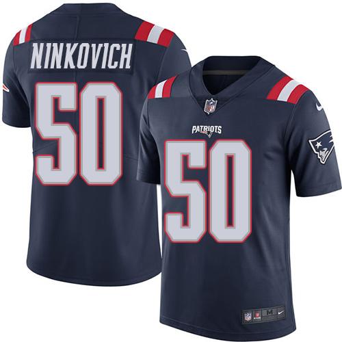 Patriots #50 Rob Ninkovich Navy Blue Stitched Limited Rush Nike Jersey - Zenithce