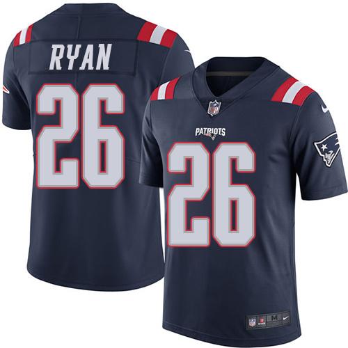Patriots #26 Logan Ryan Navy Blue Stitched Limited Rush Nike Jersey - Zenithce