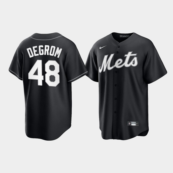 New York Mets #48 Jacob DeGrom Black Cool Base Stitched Baseball Jersey - Zenithce