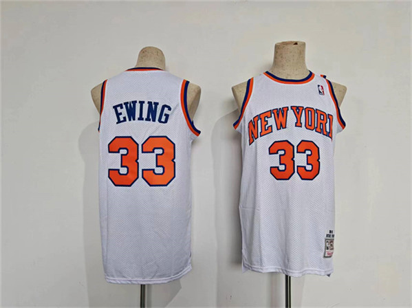 New York Knicks #33 Patrick Ewing White Throwback Stitched Jersey - Zenithce