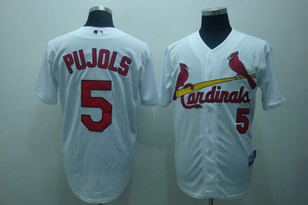 Cardinals #5 Albert Pujols Stitched White Jersey - Zenithce
