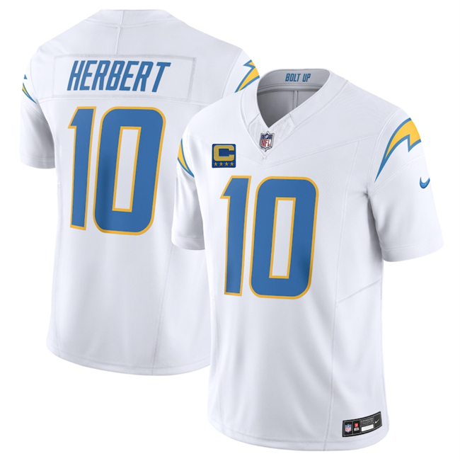 Los Angeles Chargers #10 Justin Herbert White 2025 F.U.S.E With 4-Star C Patch Vapor Limited Stitched Jersey - Zenithce